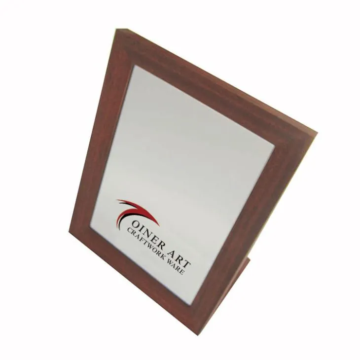 Mirall de Matt Paper fusta marró en forma de L